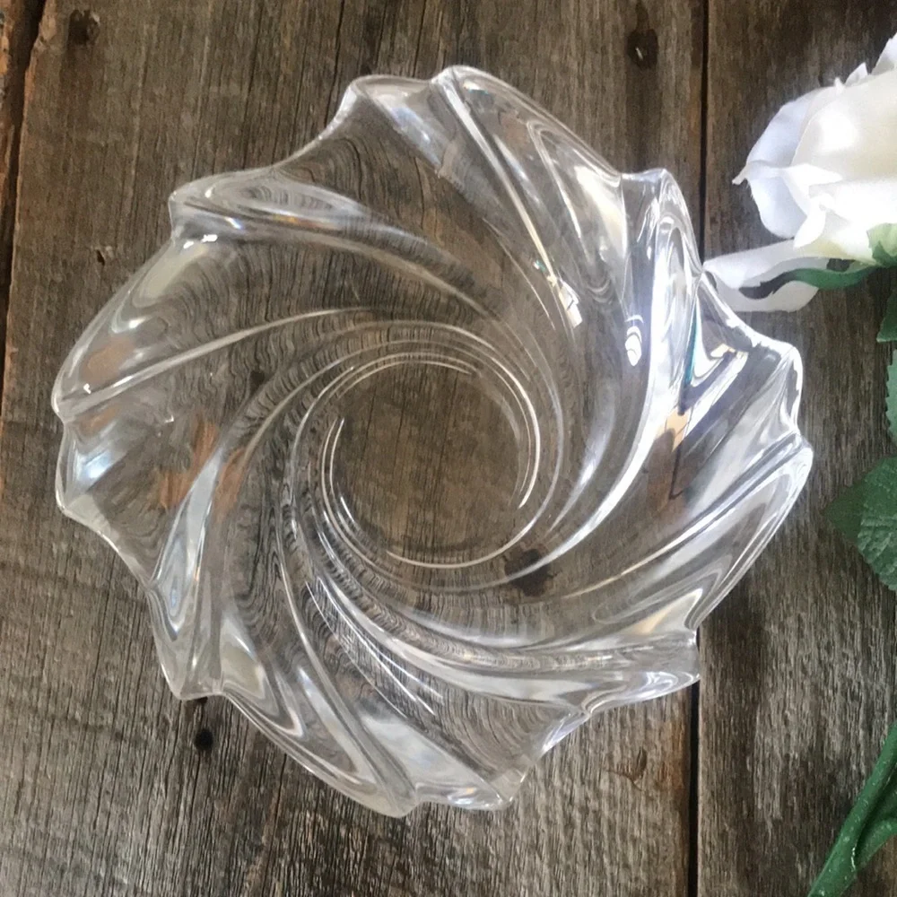 Claire Burke Swirl Cut Crystal Bowl